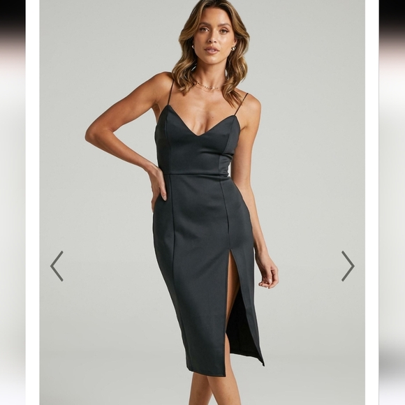 SHOWPO Big Ideas Midi Dress In Black. Size 4 NWT - Picture 1 of 15